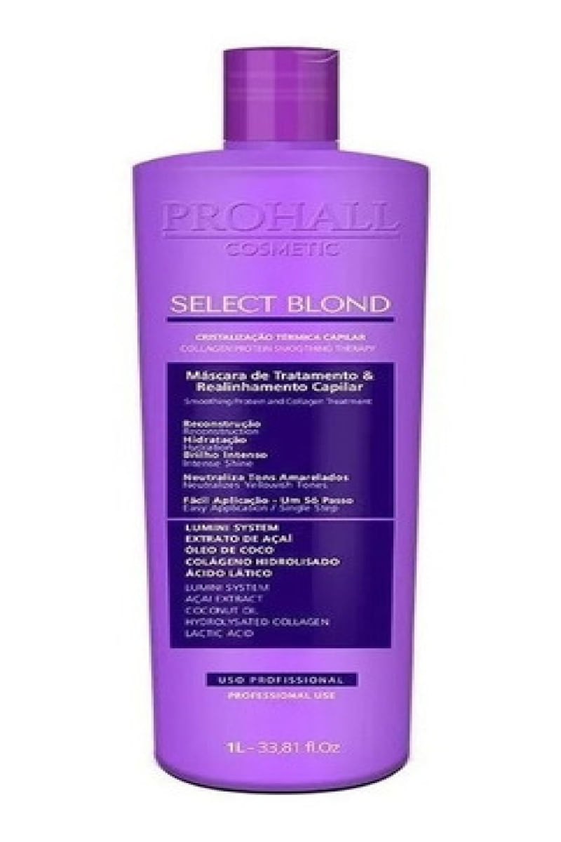 PROHALL COSMETIC PROGRESSIVA SELECT BLOND MÁSCARA CAPILAR ANTIFRIZZ 1L PROHALL COSMETIC PROGRESSIVA SELECT BLOND MÁSCARA CAPILAR ANTIFRIZZ 1L