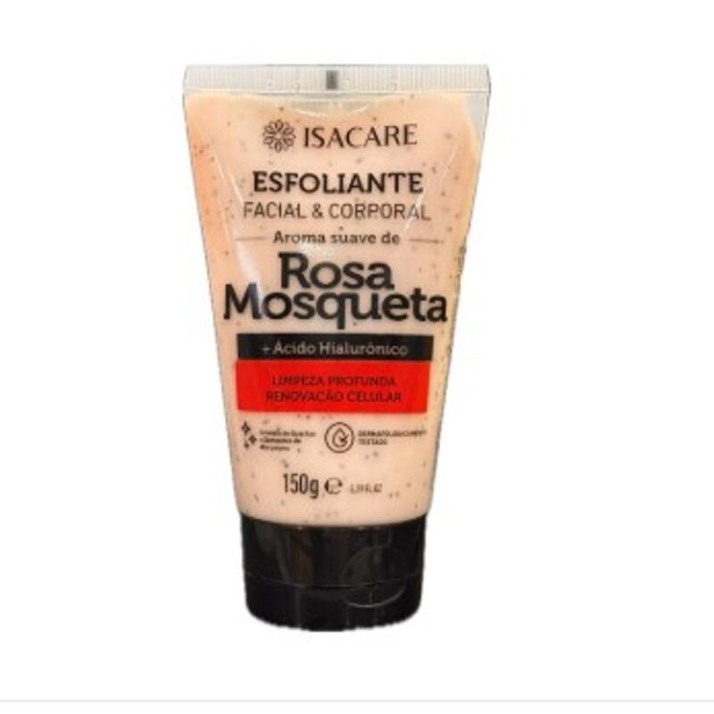 ISACARE ESFOLIANTE FACIAL & CORPORAL AROMA SUAVE DE ROSA MOSQUETA+ÁCIDO HIALURÔNICO 150G
