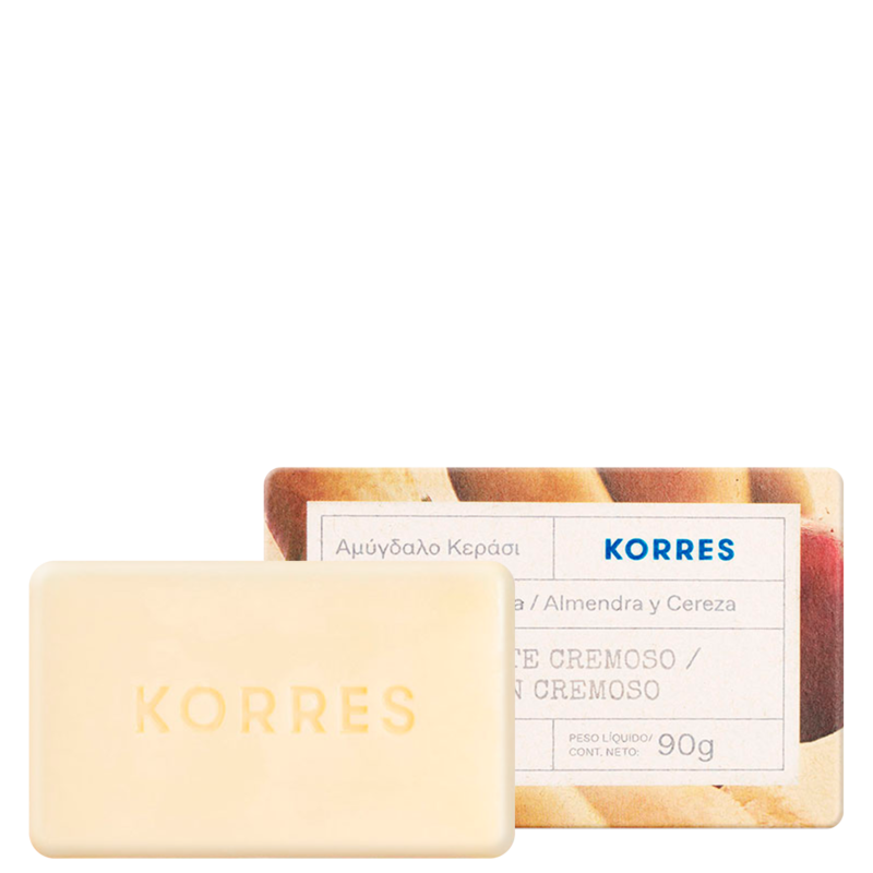 KORRES SABONETE CREMOSO EM BARRA AMÊNDOA E CEREJA 90G