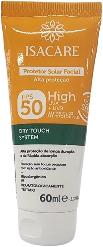 ISACARE PROTETOR SOLAR FACIAL FPS 50 60ML ISACARE PROTETOR SOLAR FACIAL FPS 50 60ML