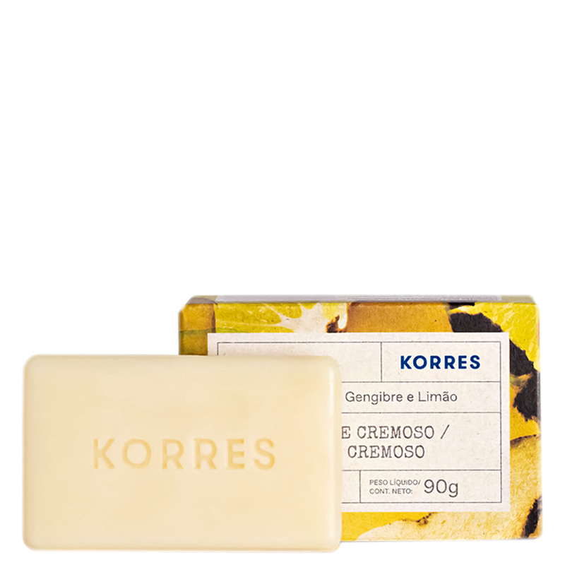 KORRES SABONETE CREMOSO EM BARRA GENGIBRE E LIMÃO 90G