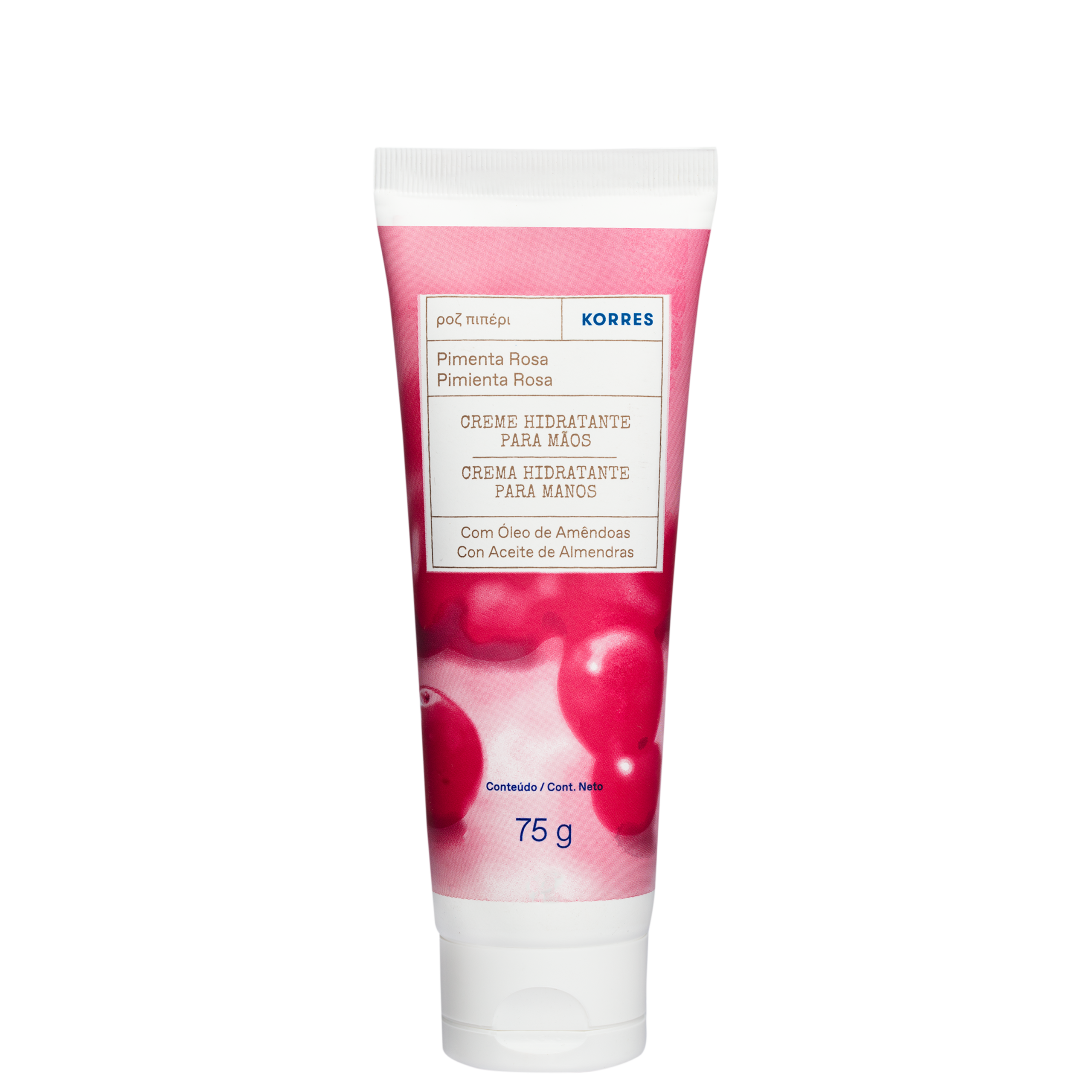 KORRES CREME HIDRATANTE PARA MÃOS PIMENTA ROSA COM ÓLEO DE AMÊNDOAS 75G KORRES CREME HIDRATANTE PARA MÃOS PIMENTA ROSA COM ÓLEO DE AMÊNDOAS 75G