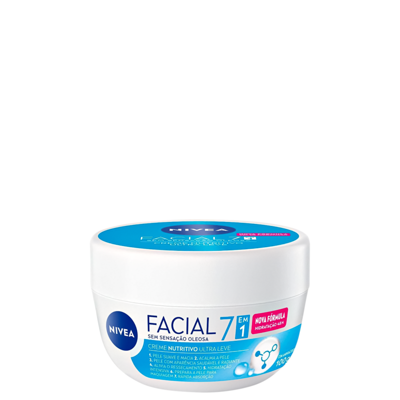 NIVEA CREME FACIAL NUTRITIVO ULTRA LEVE 7 EM 1 100G