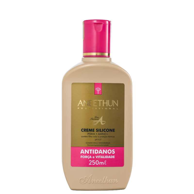 ANEETHUN PROFISSIONAL LINHA TRATAMENTO A CREME SILICONE ANTIDANOS, FORÇA E VITALIDADE 250ML
