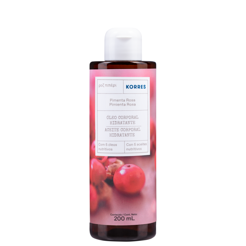 KORRES ÓLEO CORPORAL HIDRATANTE COM 5 ÓLEOS NUTRITIVOS PIMENTA ROSA 200ML