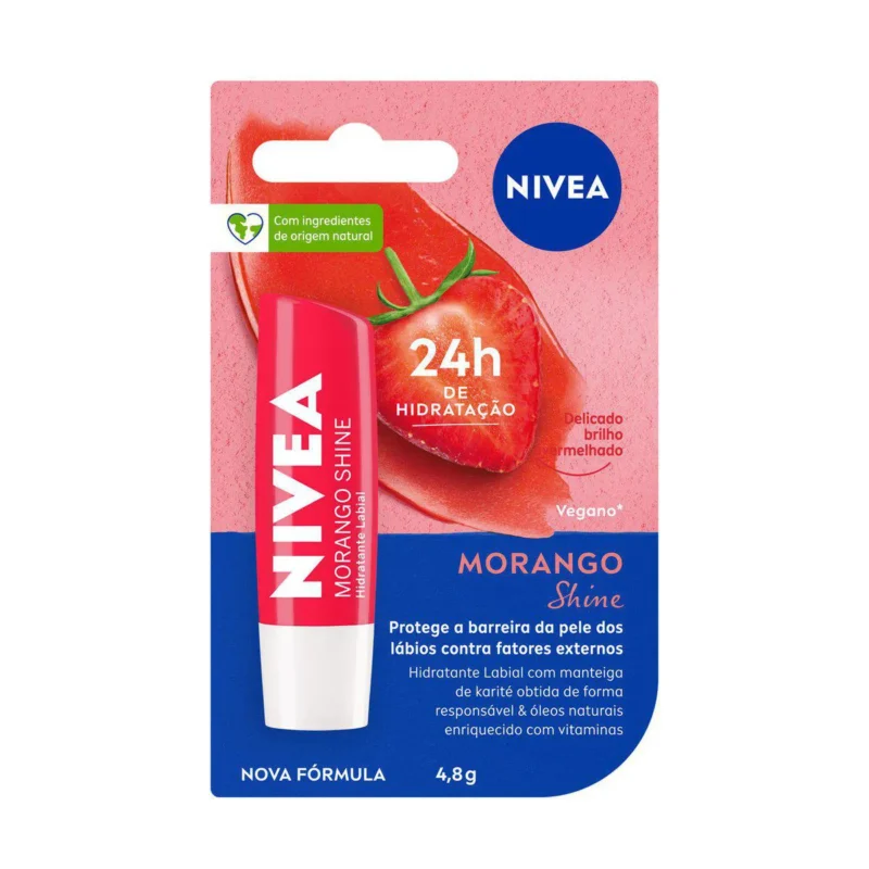 NIVEA CREME LABIAL DE HIDRATAÇÃO MORANGO 4,8G
