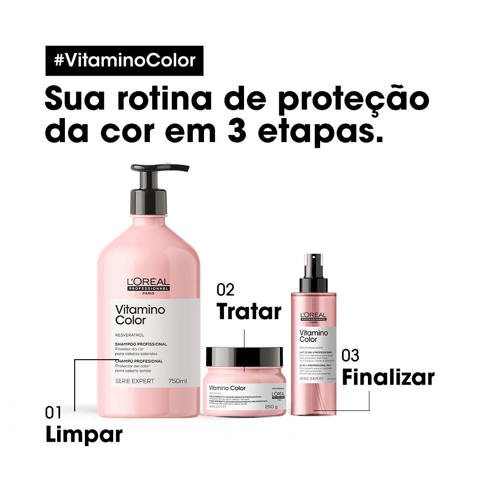L'ORÉAL PROFESSIONNEL VITAMINO COLOR SHAMPOO 750ML - Imagem 4