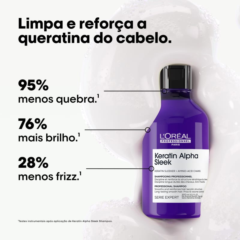 L'ORÉAL PROFESSIONNEL KERATIN ALPHA SLEEK SHAMPOO 300ML - Imagem 2