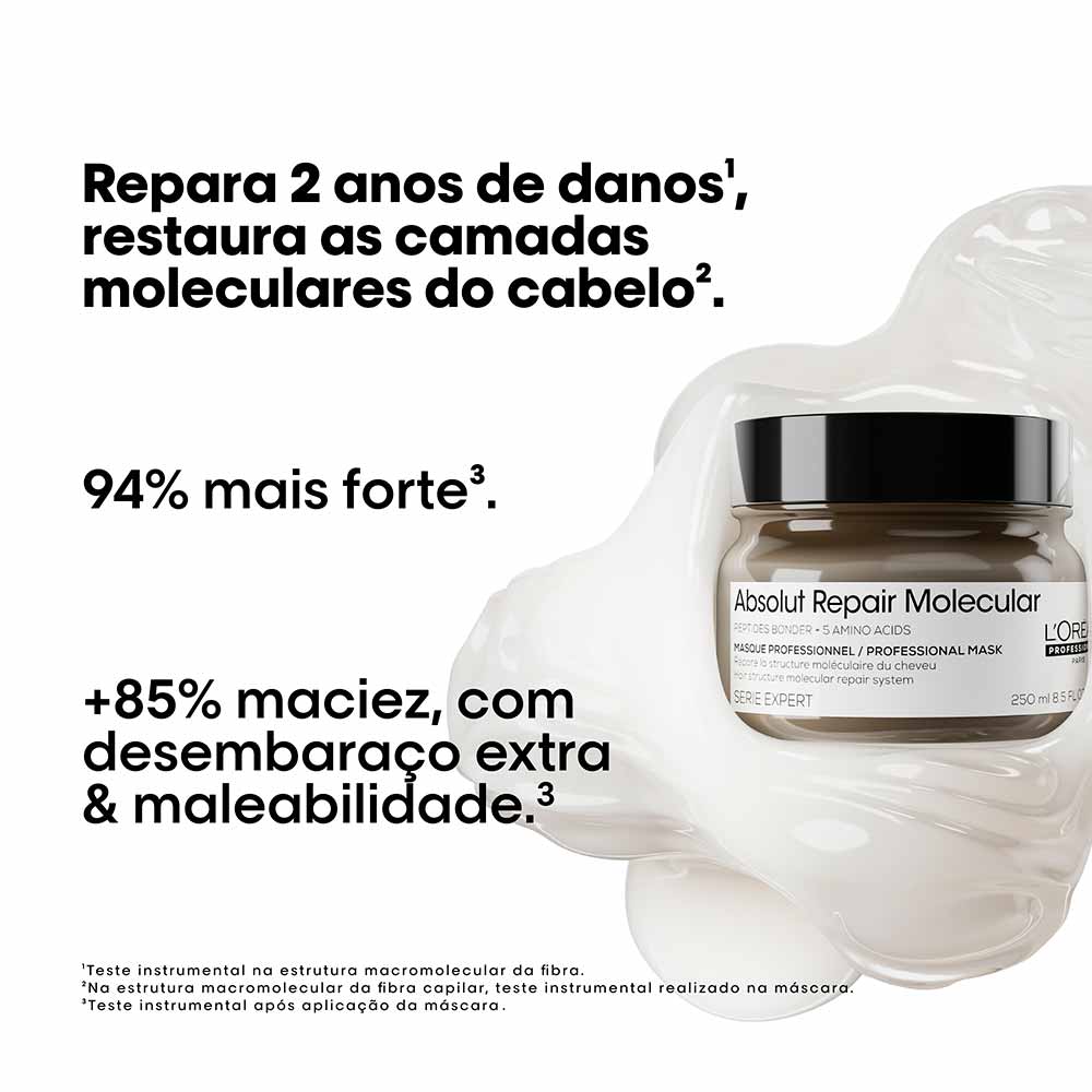 L'ORÉAL PROFESSIONNEL ABSOLUTE REPAIR MOLECULAR MASCARA 250G - Imagem 2